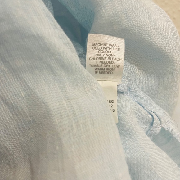 j. jill Love Linen Button Down Long Sleeve Shirt Light Blue Size M - Picture 7 of 9